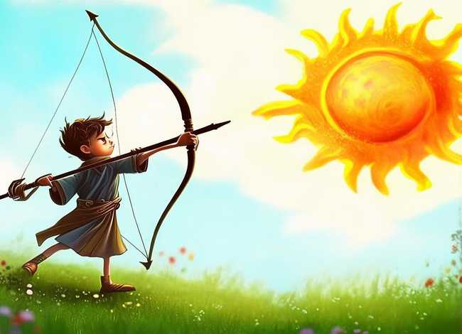 儿童故事配图后羿射日、后羿射日的故事幼儿