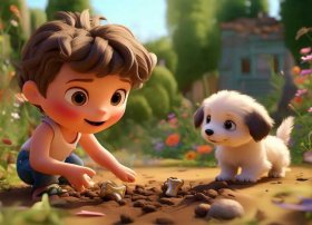 儿童故事小狗种骨头，小狗种骨头的幼儿故事