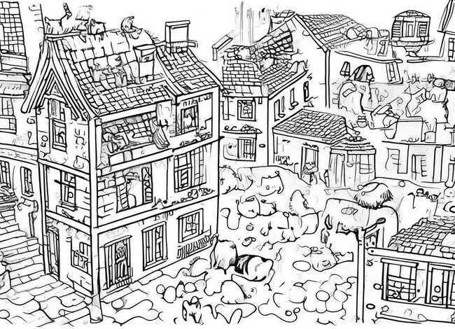 野猫的城市绘本图片、野猫的城市简笔画绘本图片 野猫的城市绘本图片、野猫的城市简笔画绘本图片