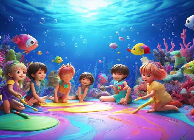 海底儿童创意画，海底儿童创意画怎么画