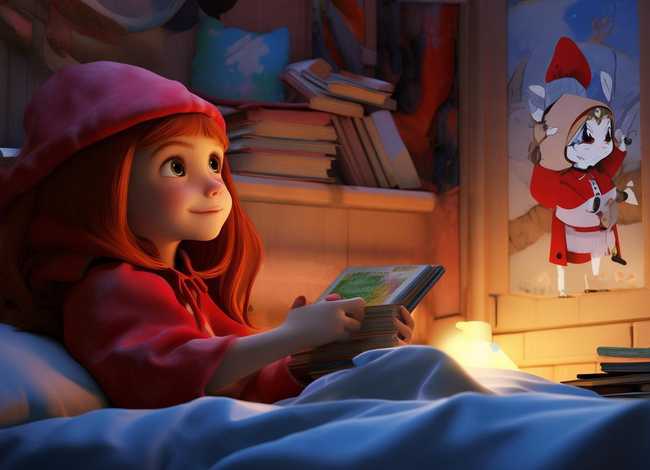 儿童睡前故事书阅读小红帽、小儿睡前故事小红帽