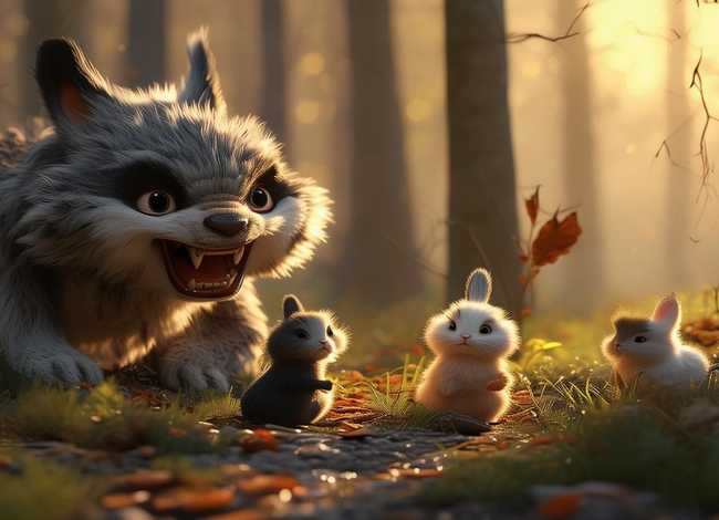 启蒙儿童故事大灰狼和三只小兔；大灰狼和三只小兔的故事
