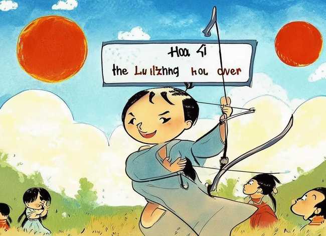 后羿射日 儿童、后羿射日儿童画 三年级