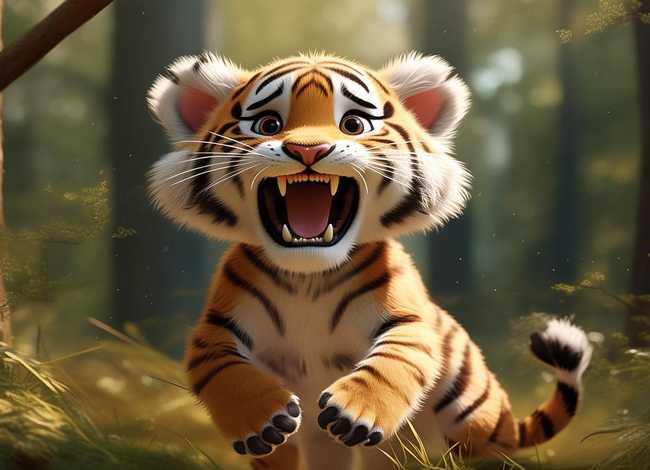 儿童故事中小老虎是怎么说话的；小老虎是怎么叫的文字