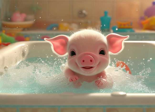 小猪洗澡动画故事儿童、小猪洗澡幼儿故事