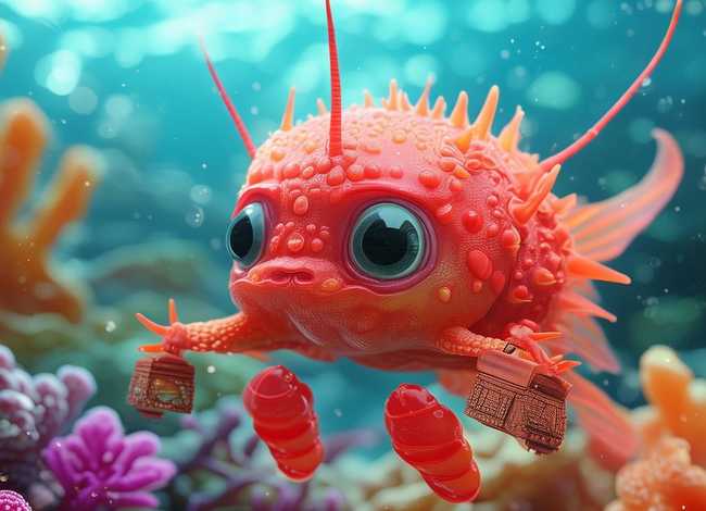 驼背小虾故事；驼背的小龙虾绘本故事图片