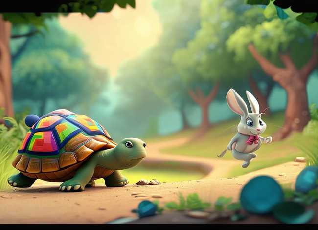 儿童原创故事新龟兔赛跑；幼儿故事新龟兔赛跑