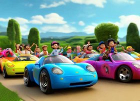 跑车儿童视频，儿童动画跑车