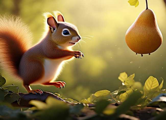 小松鼠捡梨子的故事、小松鼠捡梨子的故事视频