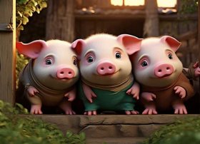 粤语儿童故事三只小猪；粤语睡前故事三只小猪