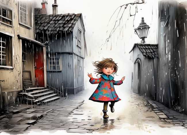 雨天的故事简笔画；雨天的故事简笔画图片