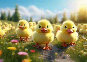 小鸭子小朋友故事；小鸭子小朋友故事图片