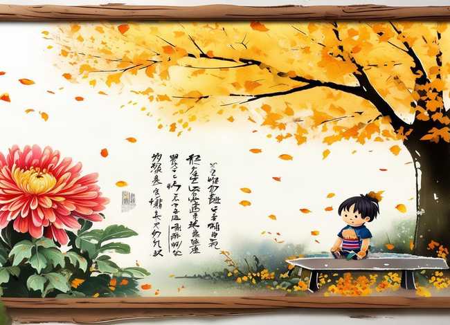 关于秋天的儿童古诗画 - 关于秋天的古诗画手抄报