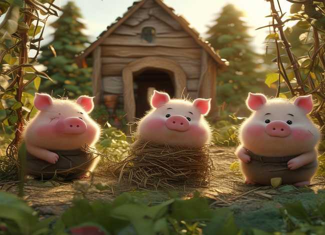 小猪故事视频，三只小猪故事视频