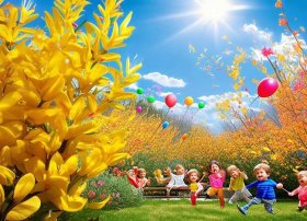 春天迎春花儿童画（春天迎春花儿童画图片）