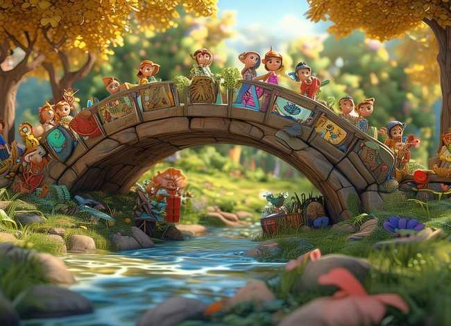 儿童故事石桥、儿童桥梁版故事书