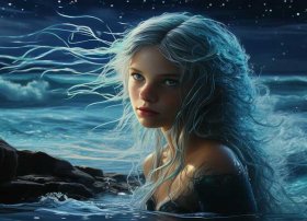 海的女儿童话故事简介100字英文；海的女儿英文版故事简短100个词