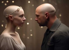 写故事-男歌手的女友嘲笑癌症患者,男歌手剃光女友头发、剃过光头的女歌手