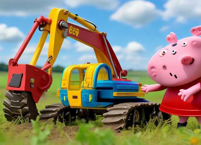 挖土机儿童故事小猪佩奇,儿童挖掘机和小猪佩奇 挖土机儿童故事小猪佩奇,儿童挖掘机和小猪佩奇