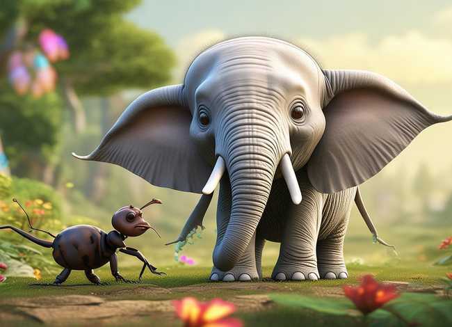 儿童故事大象和蚂蚁 - 幼儿故事蚂蚁和大象