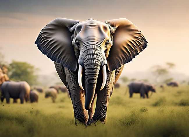 没有牙的大象图片；没有牙的大象图片大全