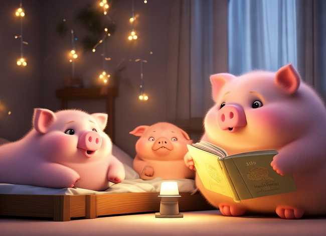 三只小猪儿童睡前故事3-6岁催眠，少儿睡前故事365三只小猪
