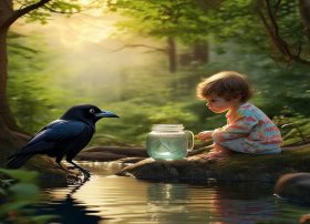儿童睡前故事乌鸦嘴；睡前故事幼儿故事大全乌鸦喝水