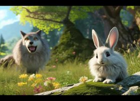 幼儿故事小白兔和大灰狼的故事 - 幼儿故事小白兔和大灰狼的故事教案