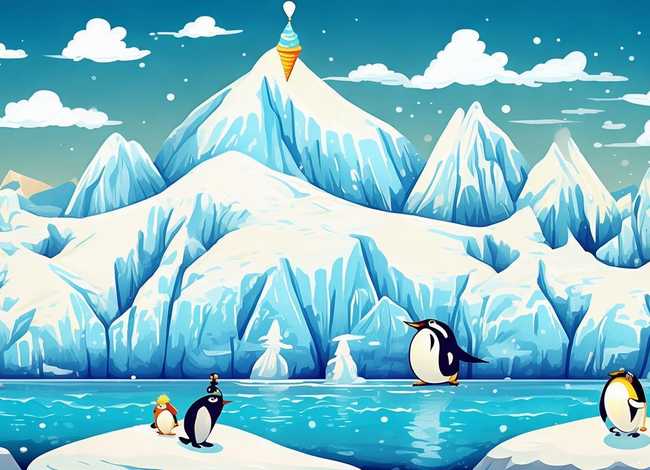 冰川儿童画 儿童画冰川上色