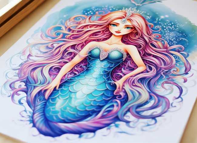 美人鱼公主涂色画打印;美人鱼公主涂色画打印大图 美人鱼公主涂色画打印;美人鱼公主涂色画打印大图