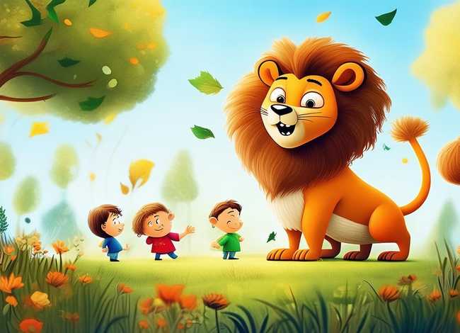 寓言故事儿童画有狮子 寓言故事儿童画
