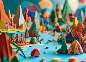 儿童故事撕纸贴画；儿童贴纸故事动画