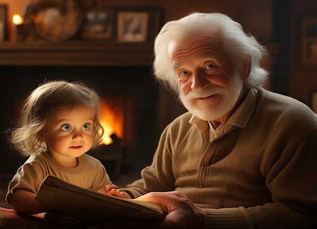 儿童讲故事的爷爷 - 爷爷讲故事的照片 儿童讲故事的爷爷 - 爷爷讲故事的照片