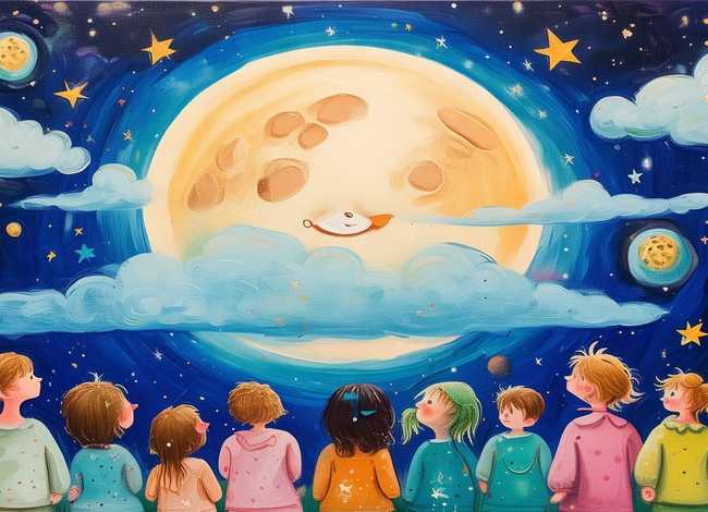 月亮的故事儿童绘画;月亮的故事绘画作品 月亮的故事儿童绘画;月亮的故事绘画作品