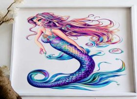 美人鱼公主涂色画打印；美人鱼公主涂色画打印大图