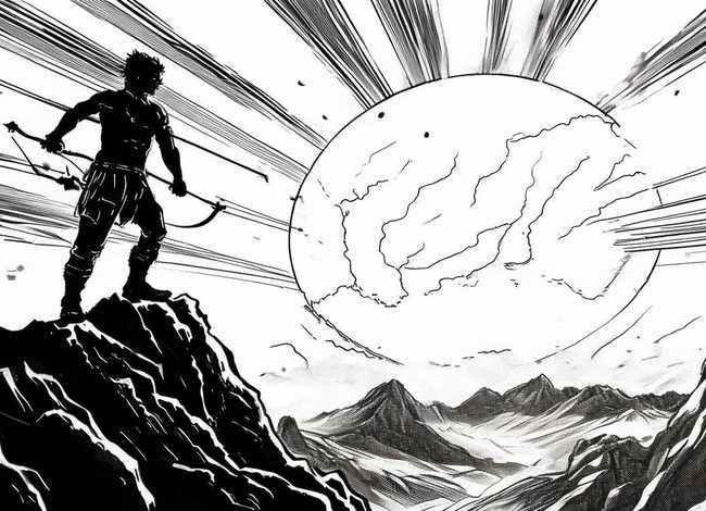 后羿射日连环画简笔画，后羿射日连环画简笔画可打印