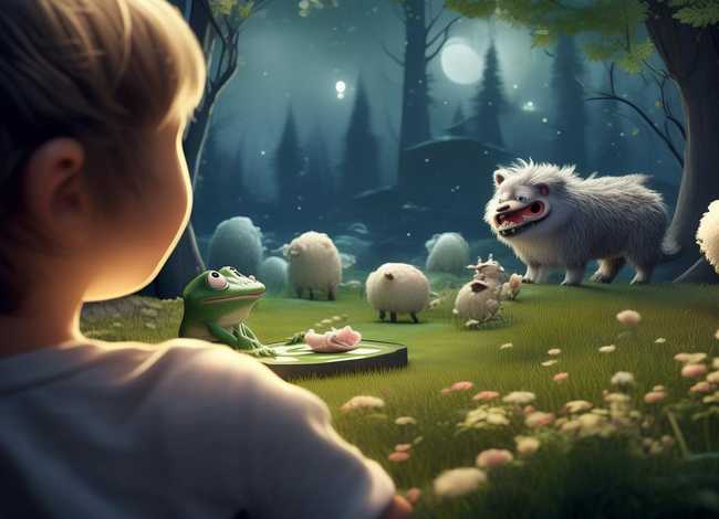 儿童睡前故事大灰狼和青蛙完整版、幼儿睡前故事大灰狼和羊