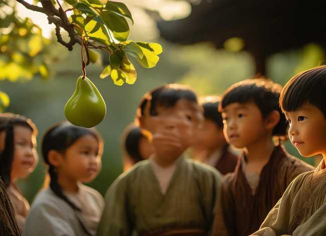 儿童故事孔融让梨背景图片（孔融让梨的故事背景图片）