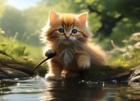 小猫钓鱼故事配图（小猫钓鱼故事配图怎么画）