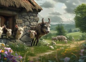 狼和七只小山羊300字，狼和七只小山羊300字作文