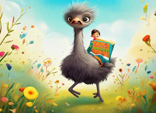 鸵鸟的故事儿童绘画、鸵鸟的故事绘本