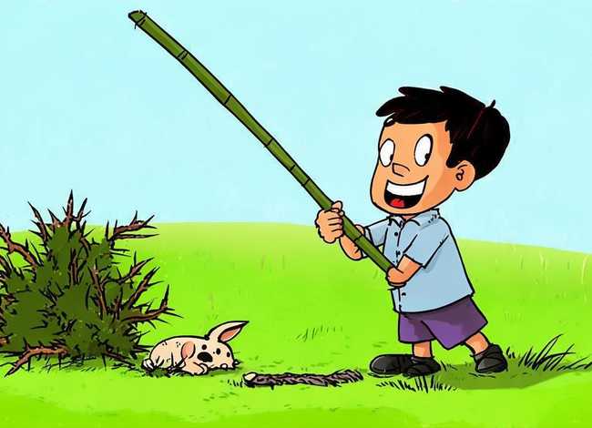 儿童成语故事守株待兔的画、成语故事守株待兔的简笔画图片