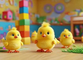 小鸡的儿童故事 - 小鸡的故事幼儿园