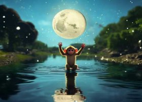 幼儿故事猴子捞月亮视频，幼儿故事猴子捞月亮视频大全