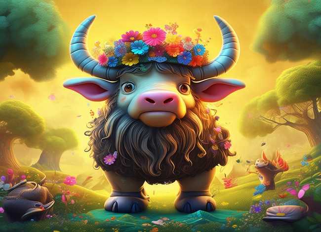 牛魔王儿童创意画，牛魔王儿童创意画图片