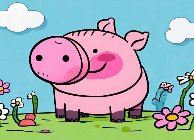 小猪佩奇儿童画简笔画 - 播放小猪佩奇儿童简笔画