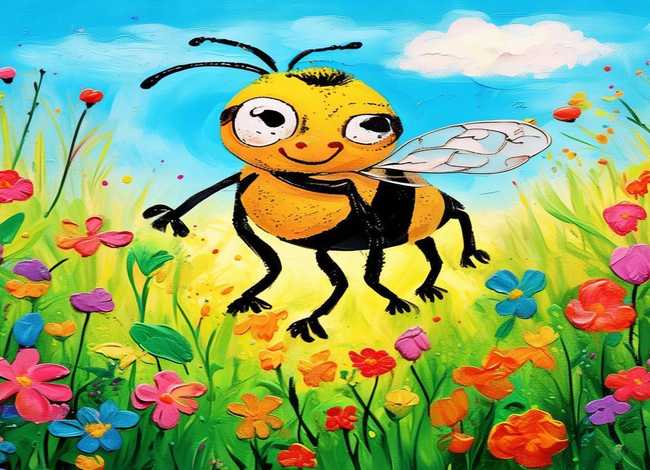 小蜜蜂儿童绘画获奖作品，小蜜蜂的绘画作品
