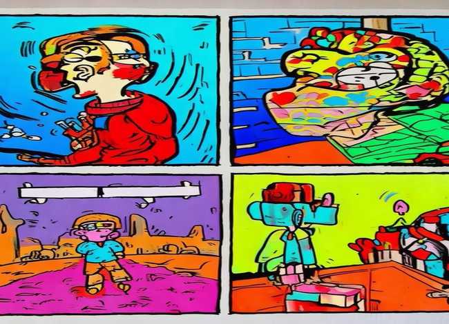 漫画故事简笔画 四宫格、漫画故事简笔画 四宫格图片