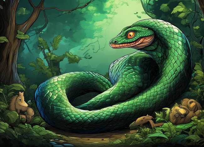 灵蛇寓言故事 - 灵蛇寓言故事这连环画漫画图片AI制作 灵蛇寓言故事 - 灵蛇寓言故事这连环画漫画图片AI制作