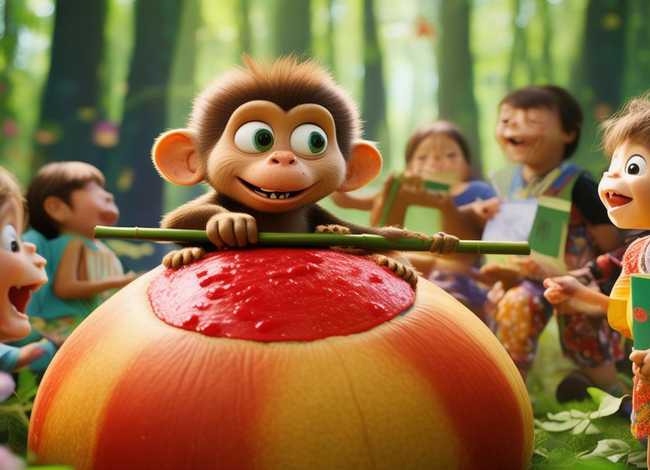 儿童故事猴子吃西瓜的故事；猴子吃西瓜的故事比赛